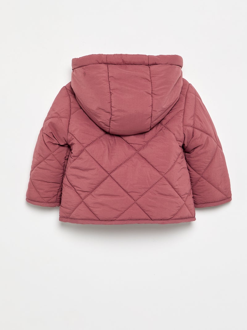 Hooded quilted jacket Pink - Kiabi