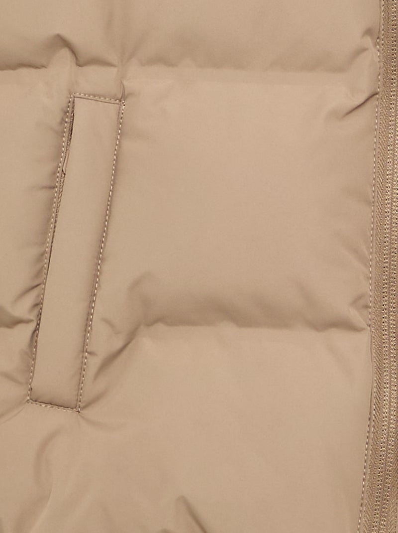 Hooded Quilted Puffer Jacket Beige - Kiabi