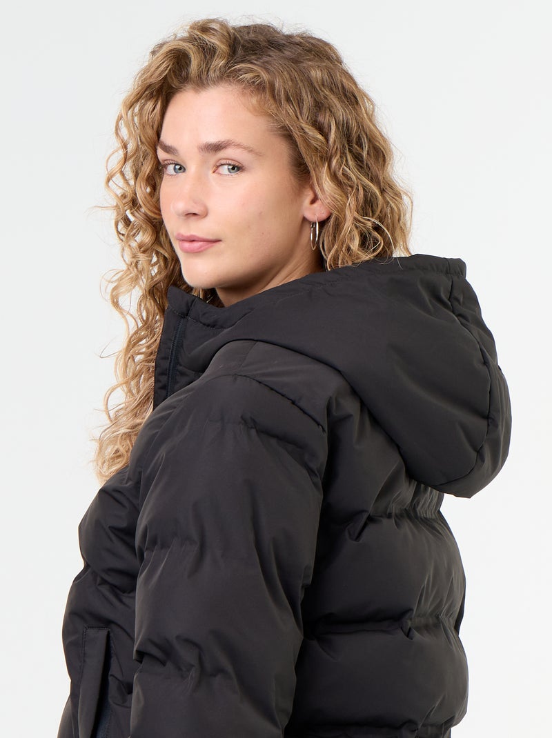 Hooded quilted puffer jacket Black - Kiabi