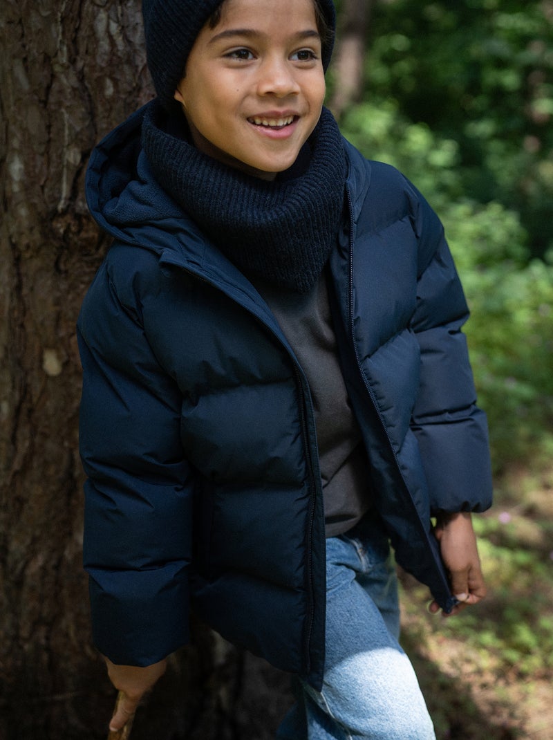 Hooded Quilted Puffer Jacket Blue - Kiabi