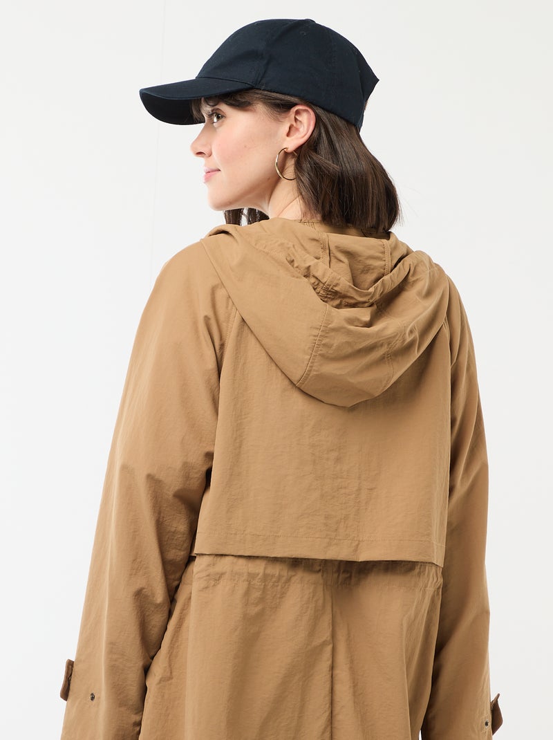 Hooded Raincoat Beige - Kiabi