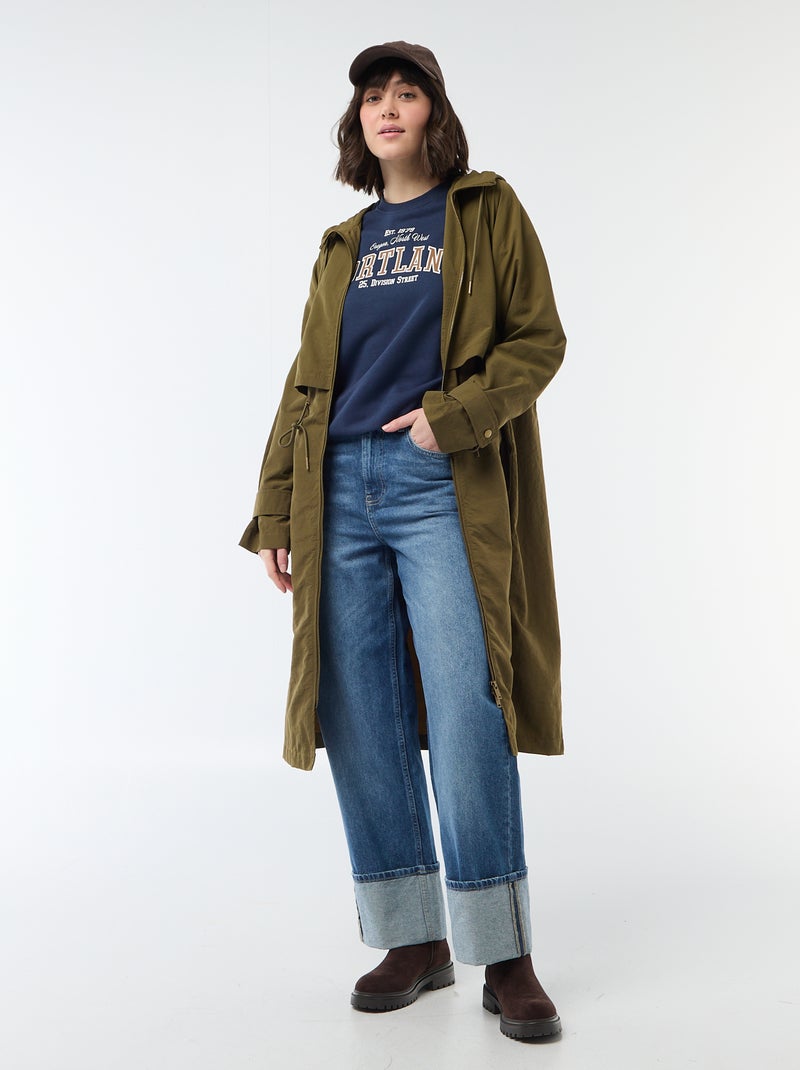 Hooded Raincoat Green - Kiabi