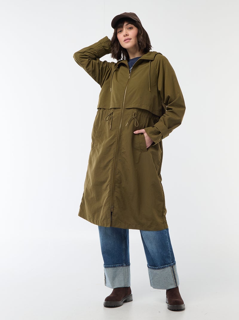 Hooded Raincoat Green - Kiabi