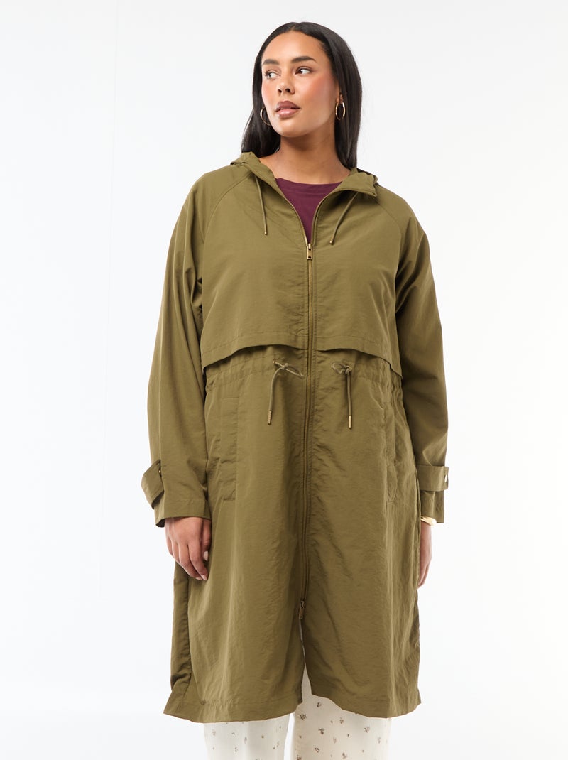 Hooded Raincoat Green - Kiabi