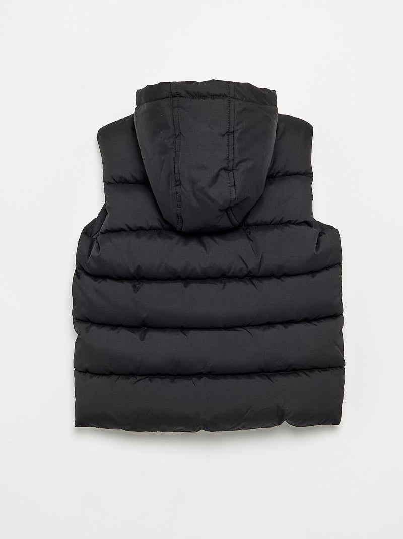 Hooded Sleeveless Puffer Jacket Black - Kiabi