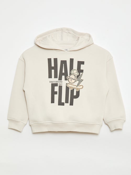 Hooded Sweatshirt with a Textured Print - Kiabi