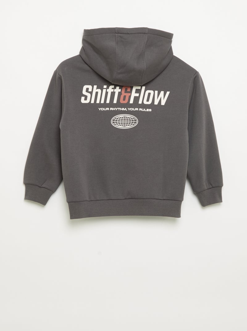 Hooded sweatshirt with kangaroo pocket Dark gray / Anthracite - Kiabi