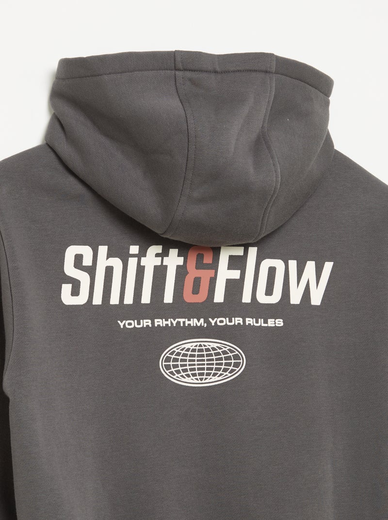 Hooded sweatshirt with kangaroo pocket Dark gray / Anthracite - Kiabi