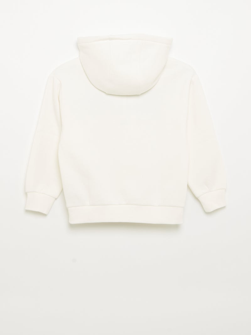 Hooded sweatshirt with kangaroo pocket White - Kiabi