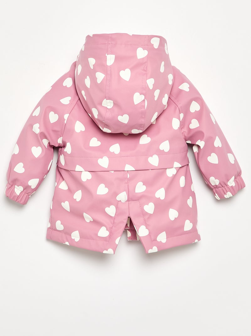 Hooded water-repellent parka Pink - Kiabi