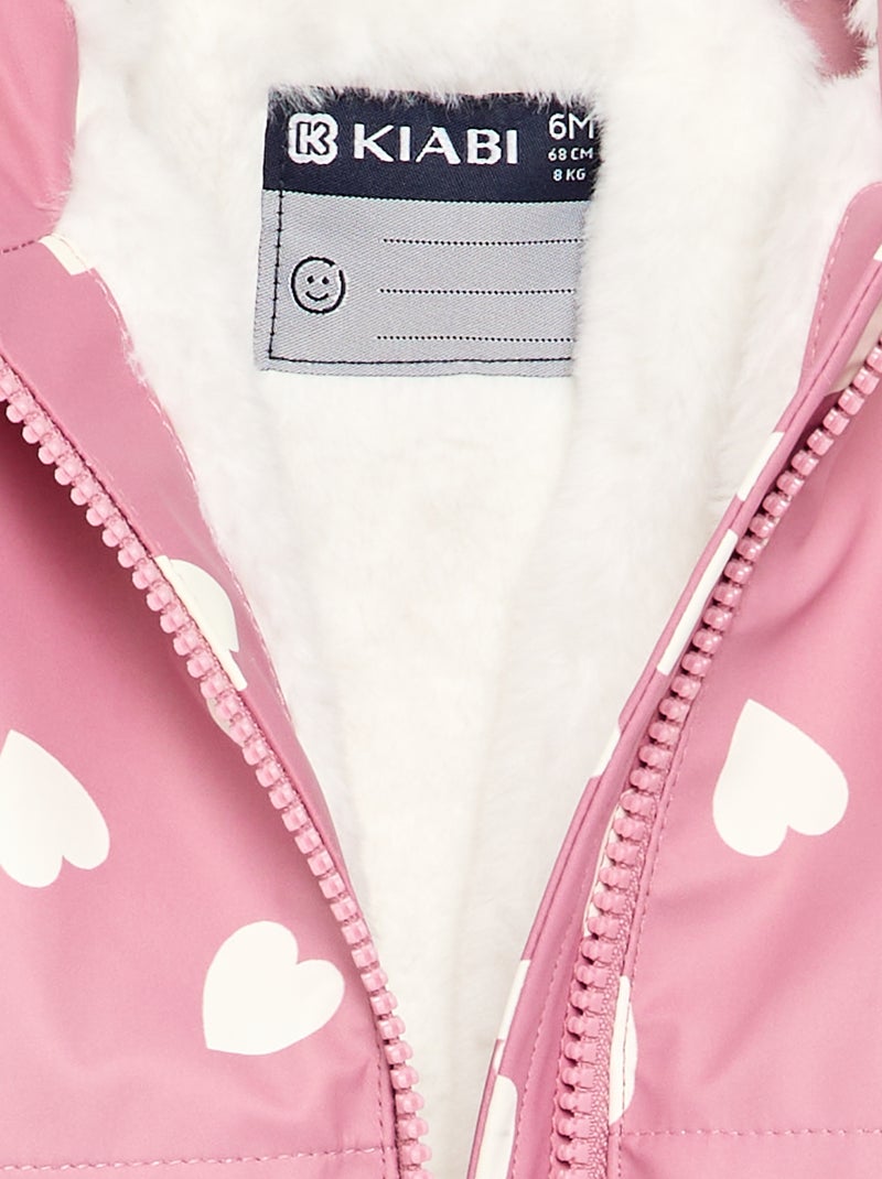 Hooded water-repellent parka Pink - Kiabi