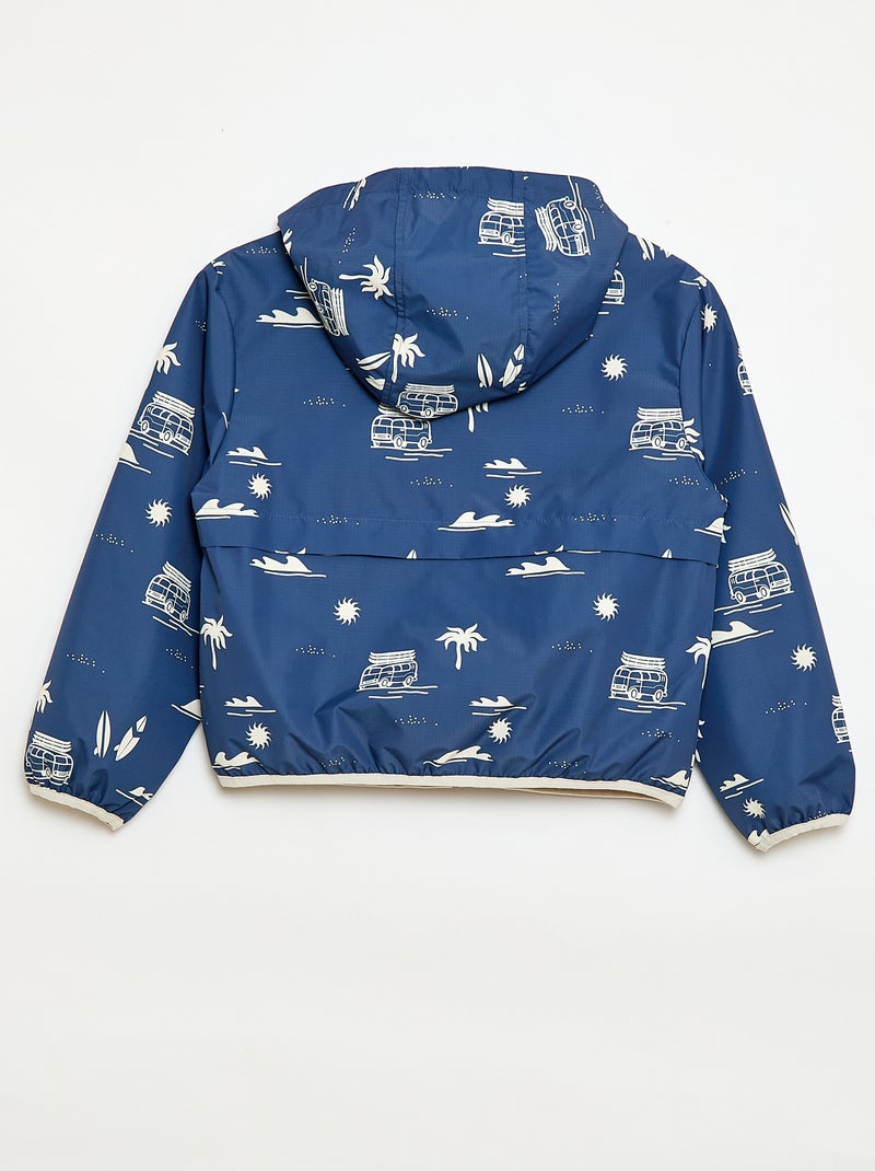 Hooded Windbreaker Jacket Blue - Kiabi