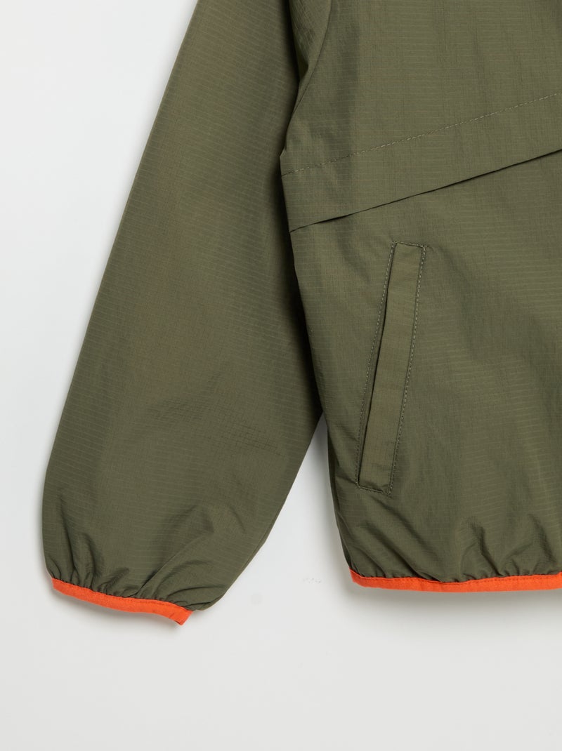 Hooded Windbreaker Jacket Khaki - Kiabi