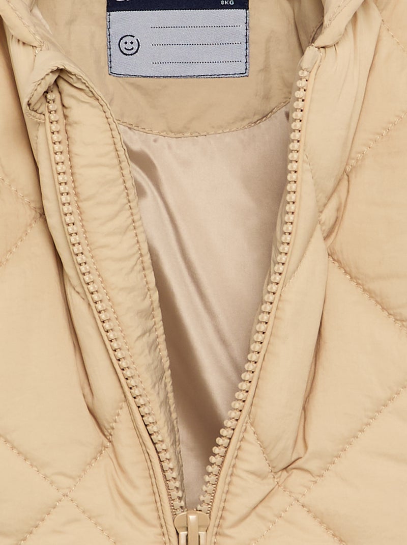 Hooded Zip-Up Jacket Beige - Kiabi
