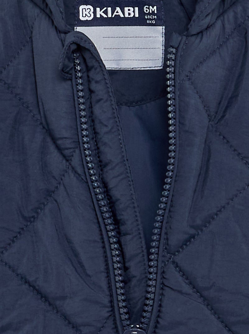 Hooded Zip-Up Jacket Blue - Kiabi