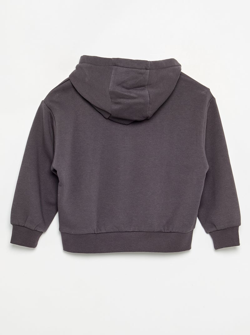 Hoodie with front and back print Black - Kiabi
