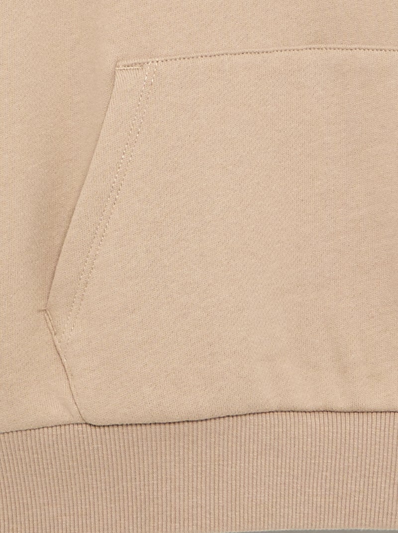 Hoodie with kangaroo pocket Beige - Kiabi