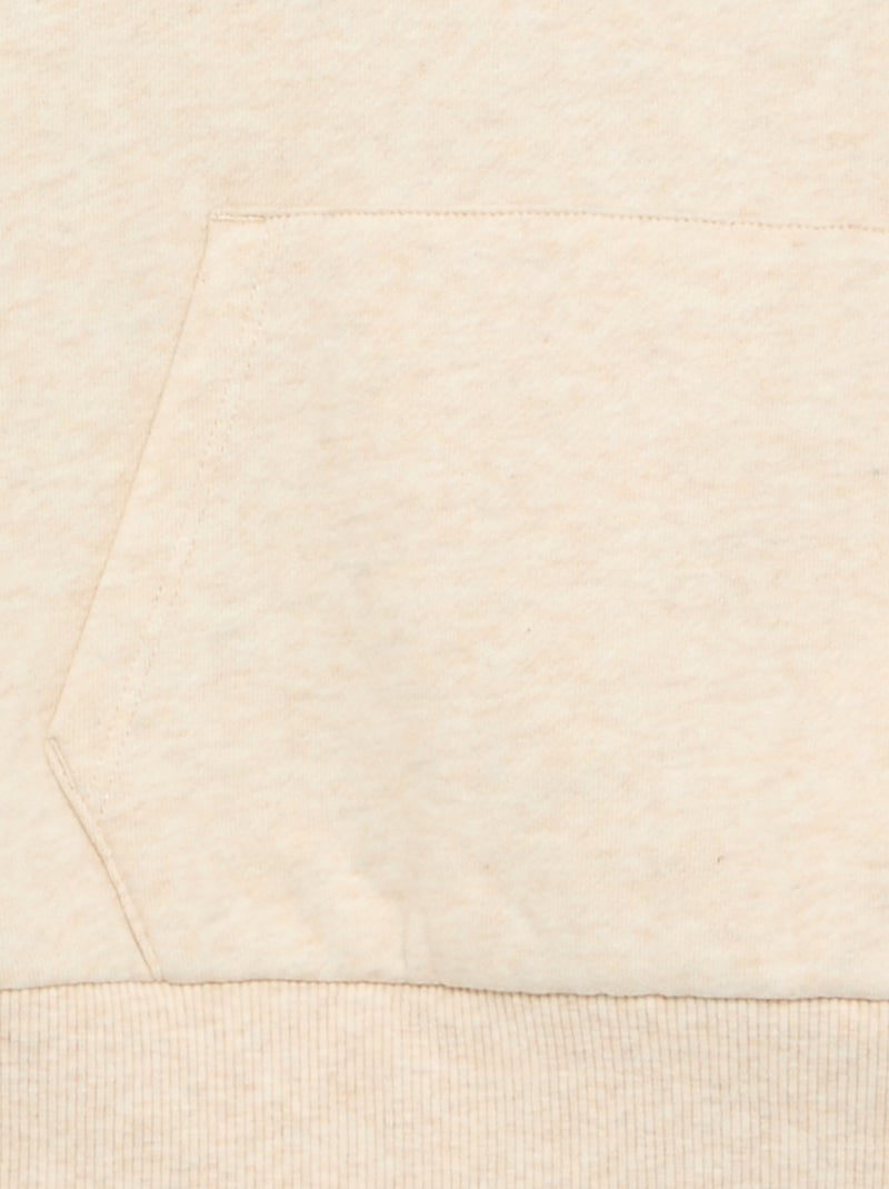 Hoodie with kangaroo pocket Beige - Kiabi