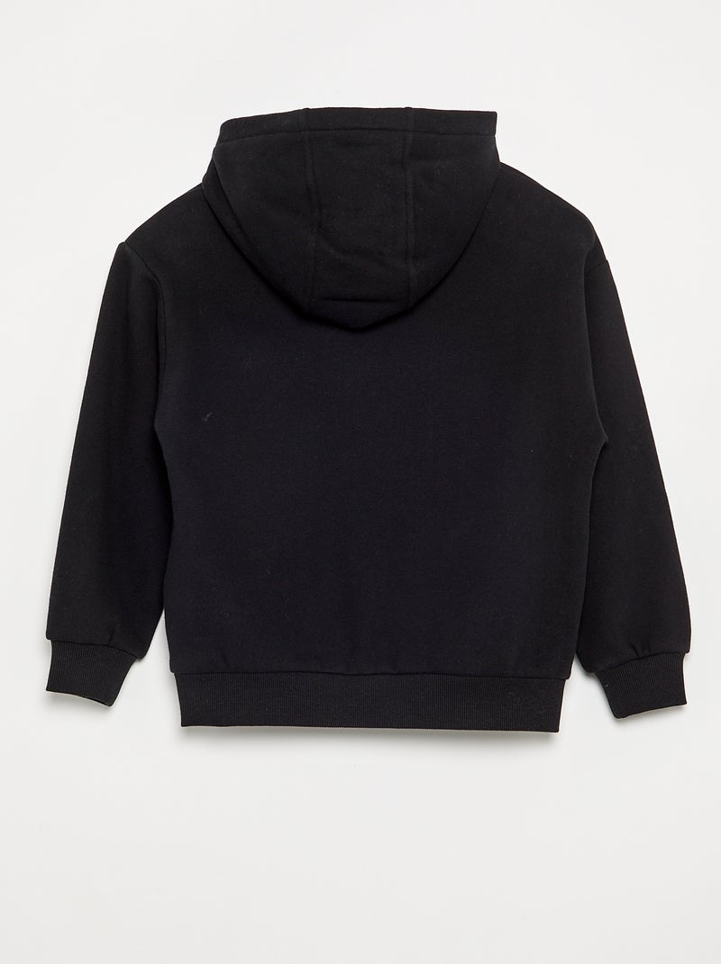 Hoodie with kangaroo pocket Black - Kiabi