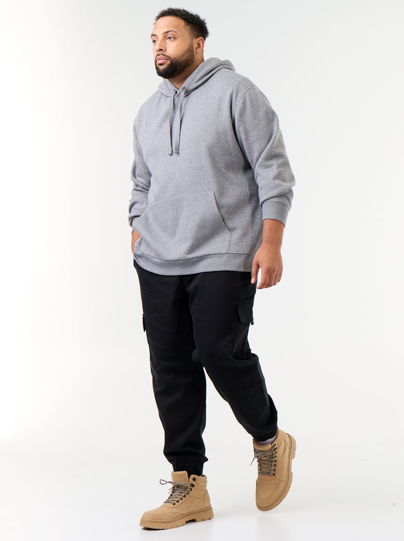 Hoodie with Kangaroo Pocket Grey - Kiabi