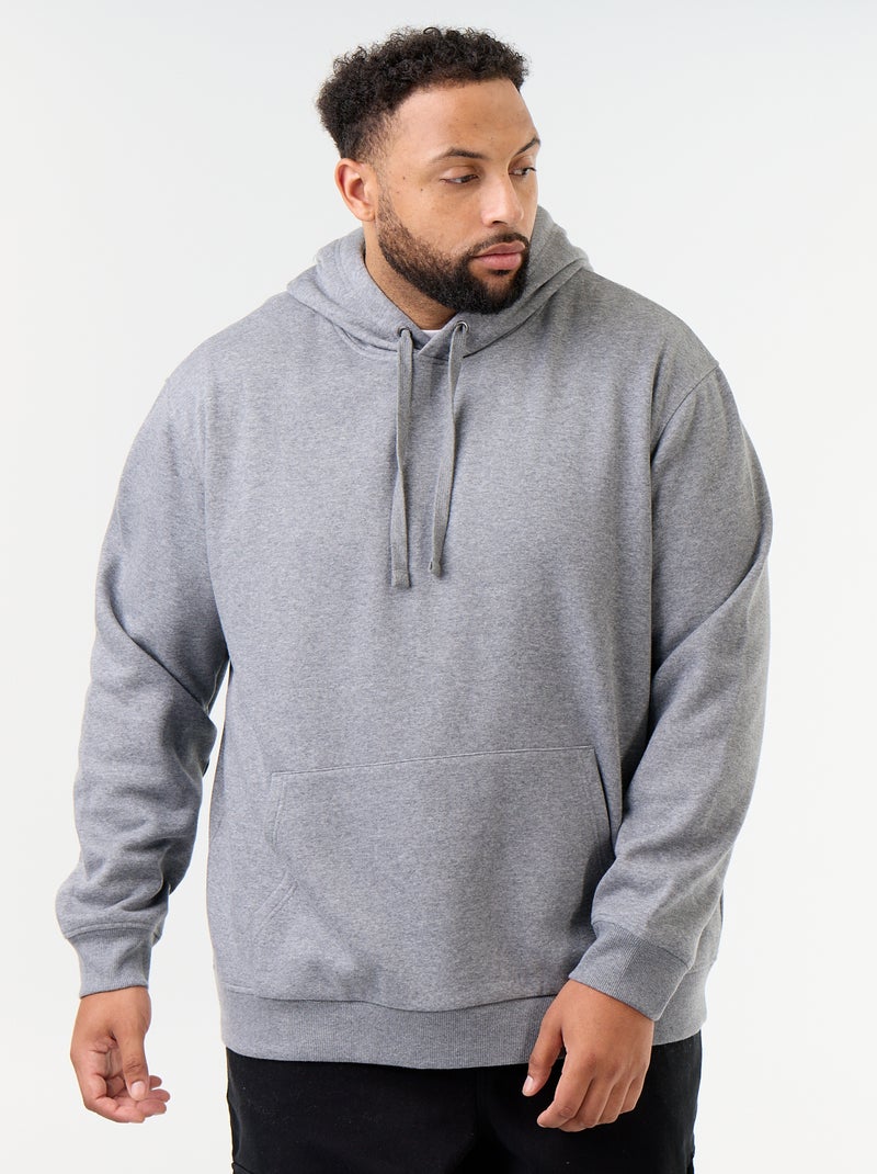 Hoodie with Kangaroo Pocket Grey - Kiabi