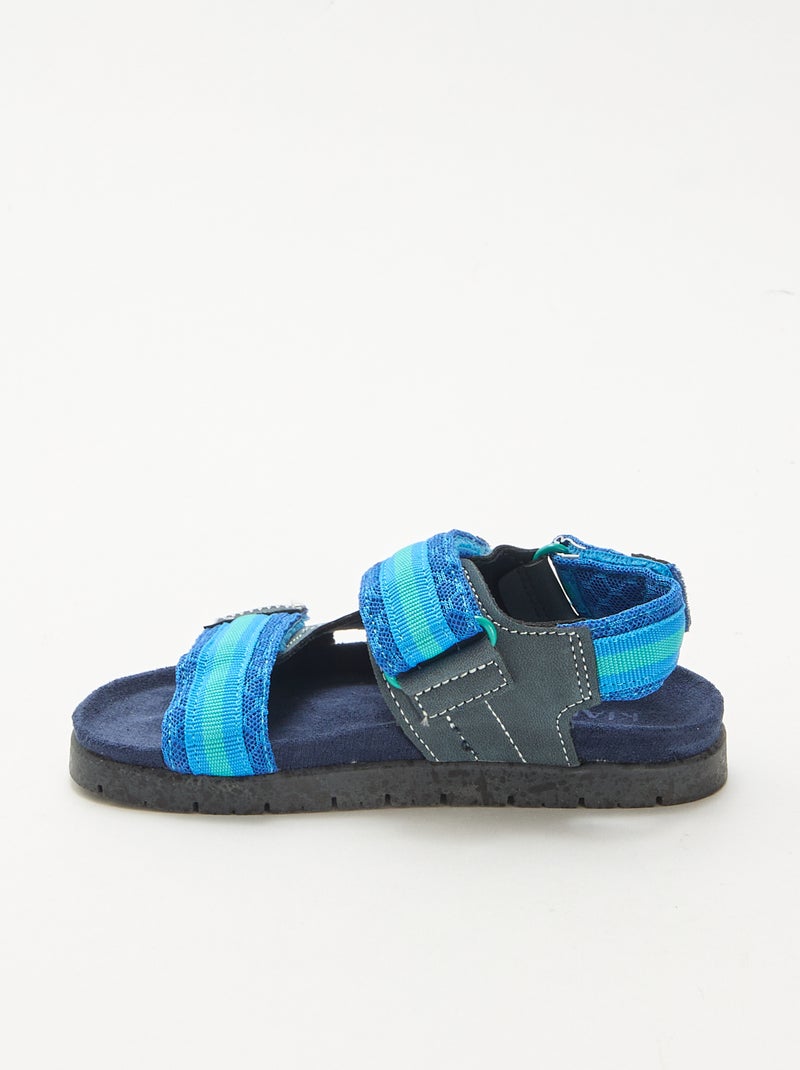 Hook-and-loop sandals Blue - Kiabi