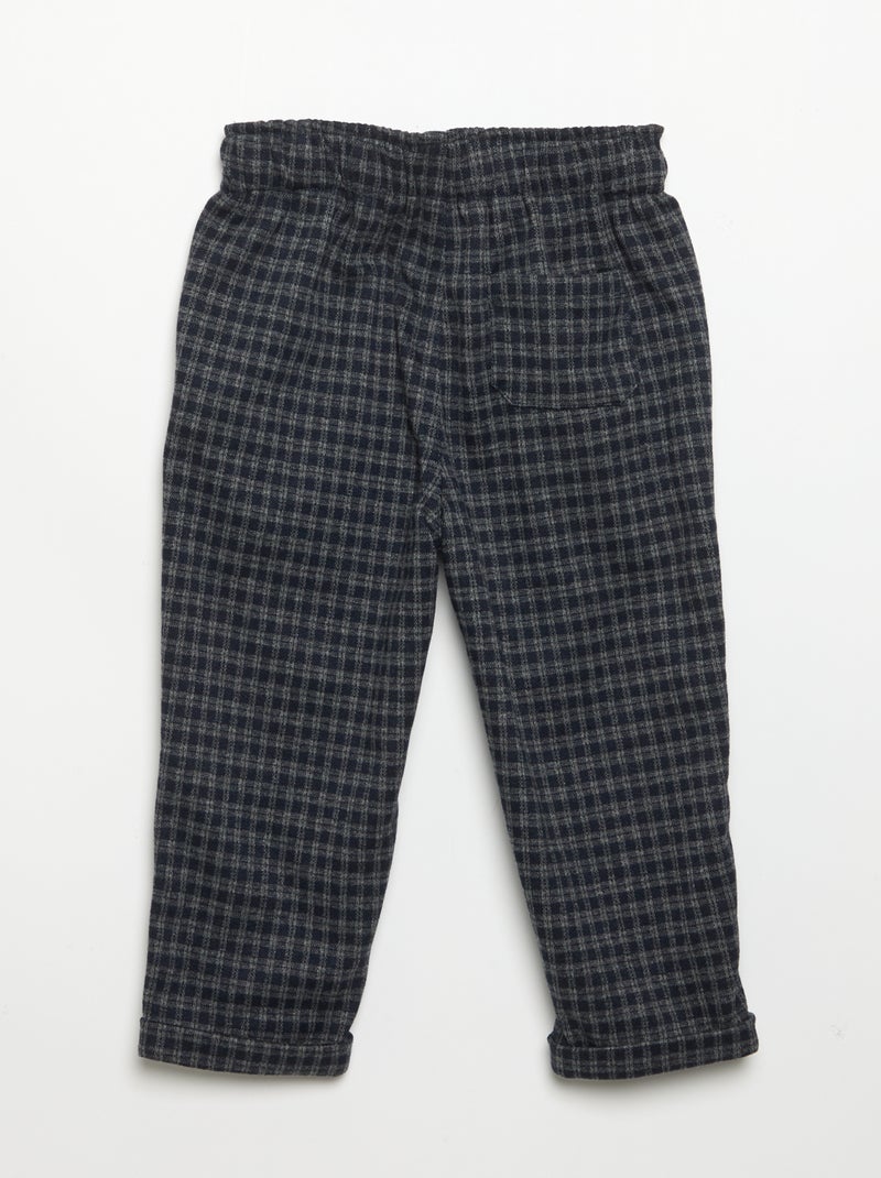 Hose aus angerautem Flanell Bleu - Kiabi