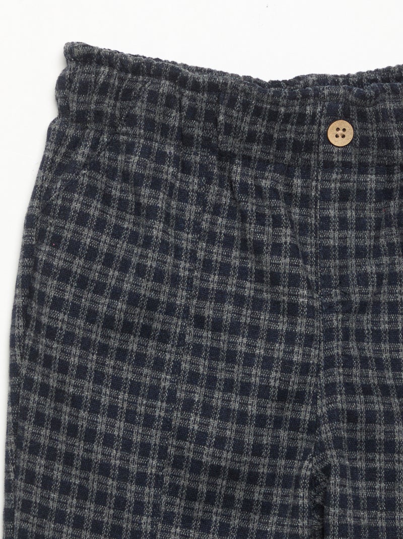 Hose aus angerautem Flanell Bleu - Kiabi