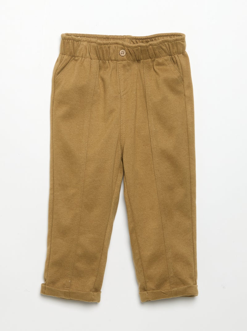 Hose aus angerautem Flanell Vert - Kiabi
