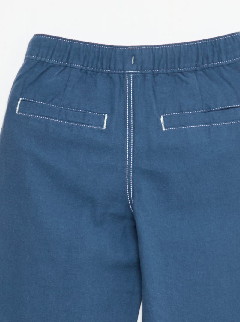 Hose aus Leinenmischgewebe Blau - Kiabi