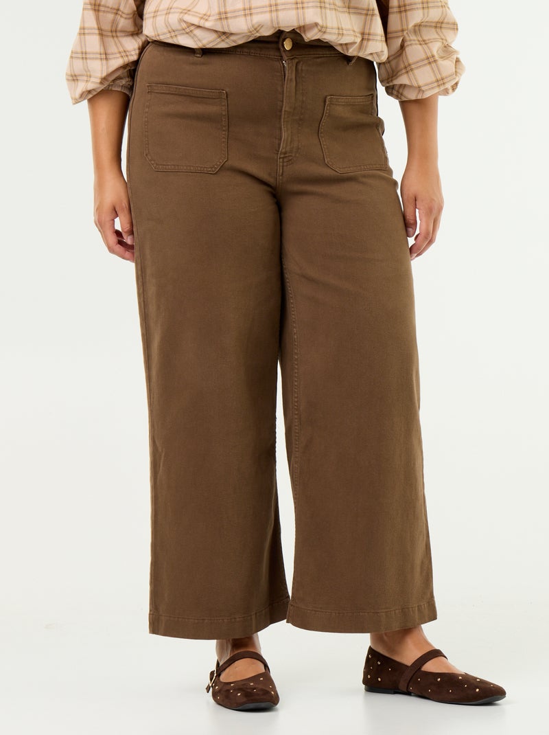 Hose mit weitem Bein / Wide Leg, normale Taille Braun - Kiabi