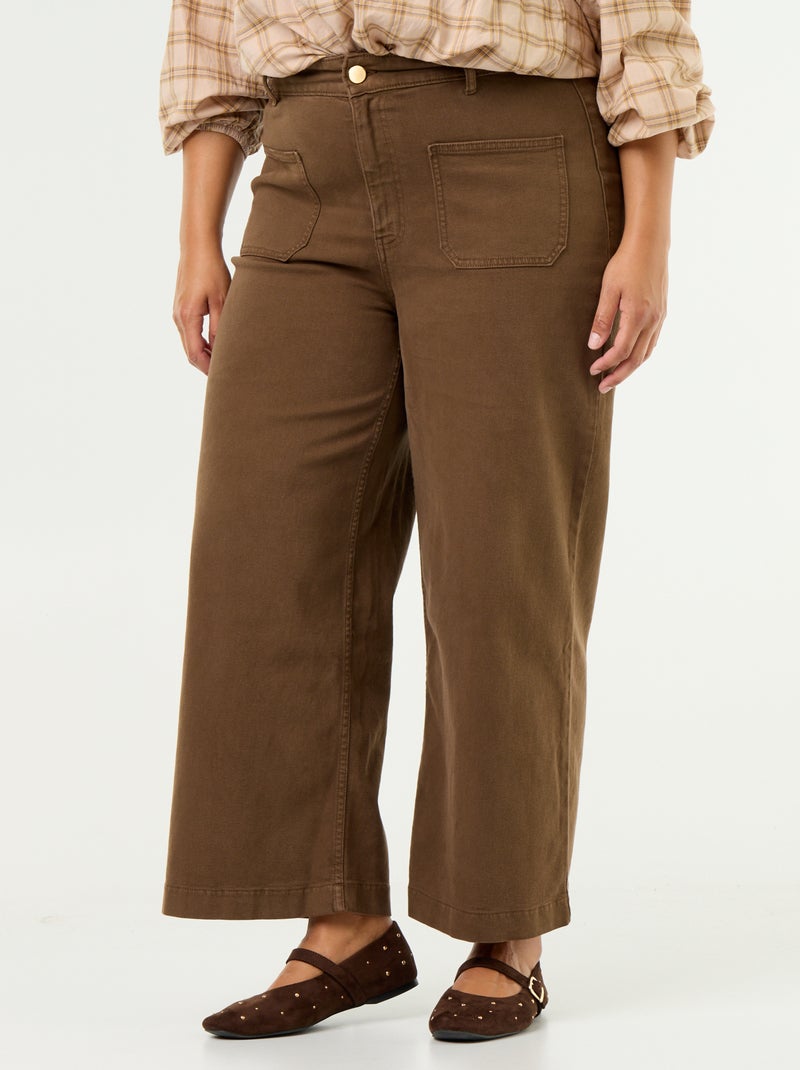 Hose mit weitem Bein / Wide Leg, normale Taille Braun - Kiabi