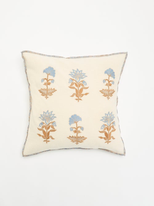 Housse de coussin à fleurs brodées - Kiabi Housse de coussin à fleurs brodées - Kiabi