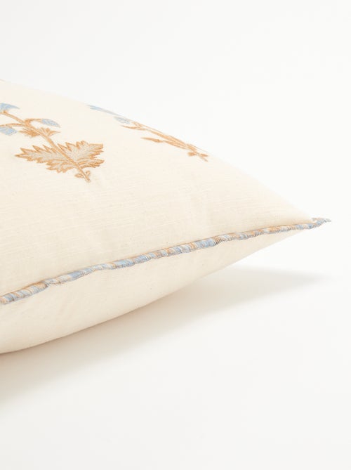 Housse de coussin à fleurs brodées - Kiabi Housse de coussin à fleurs brodées - Kiabi