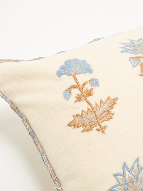 Housse de coussin à fleurs brodées - Kiabi Housse de coussin à fleurs brodées - Kiabi