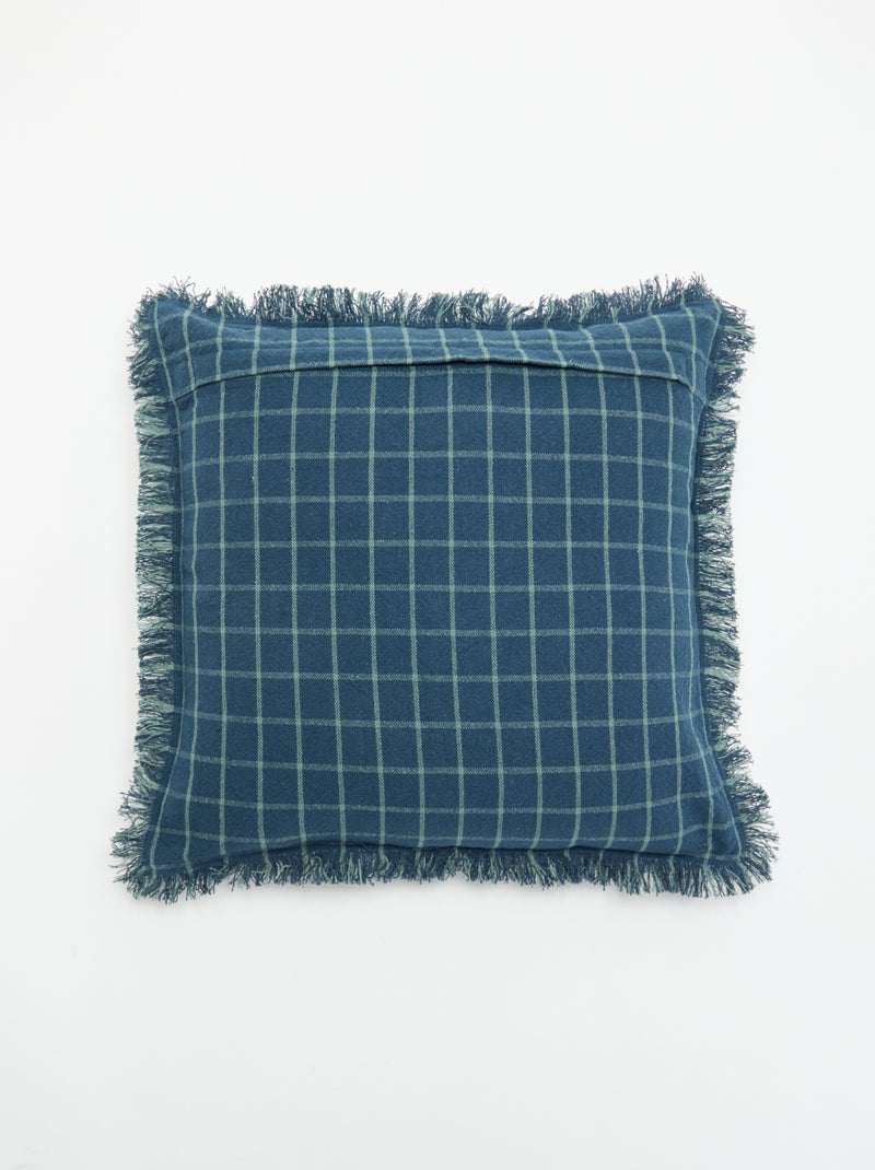 Housse de coussin avec franges Bleu - Kiabi