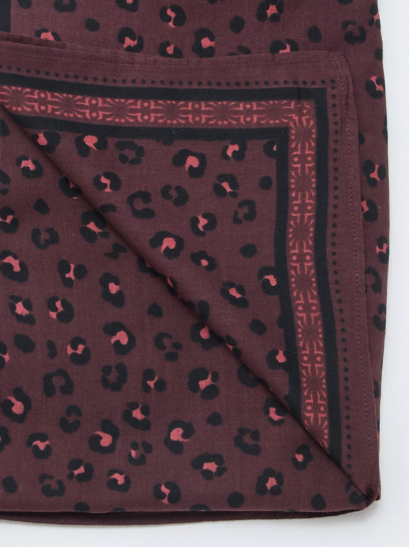 India Print Scarf Purple - Kiabi