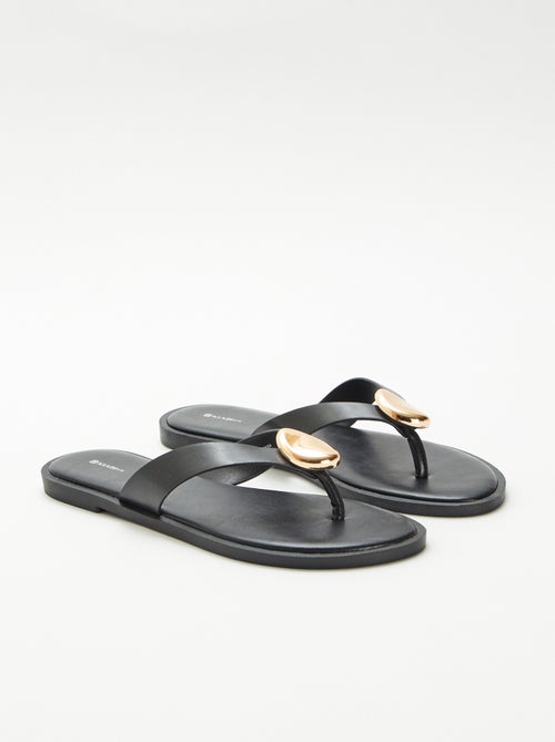 Infradito in similpelle con dettaglio metallico - Kiabi