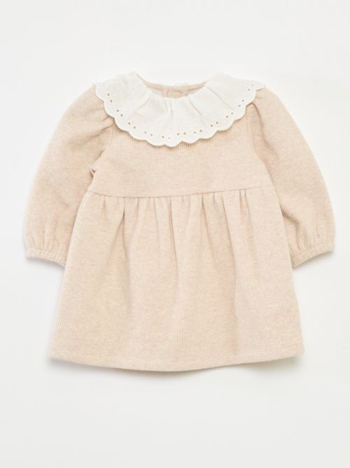 Interlock Dress with Large Cotton Gauze Collar - Kiabi