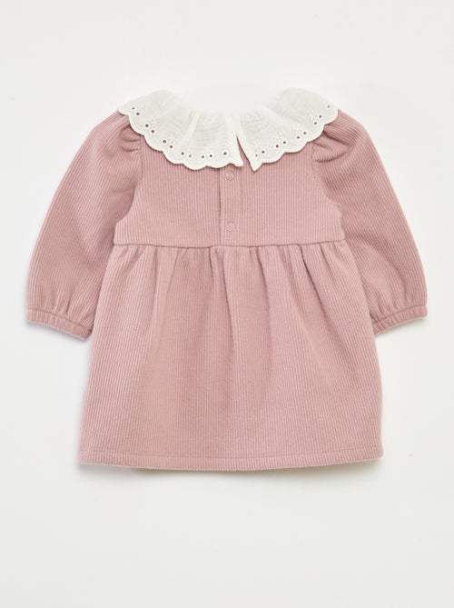 Interlock Dress with Large Cotton Gauze Collar - Kiabi