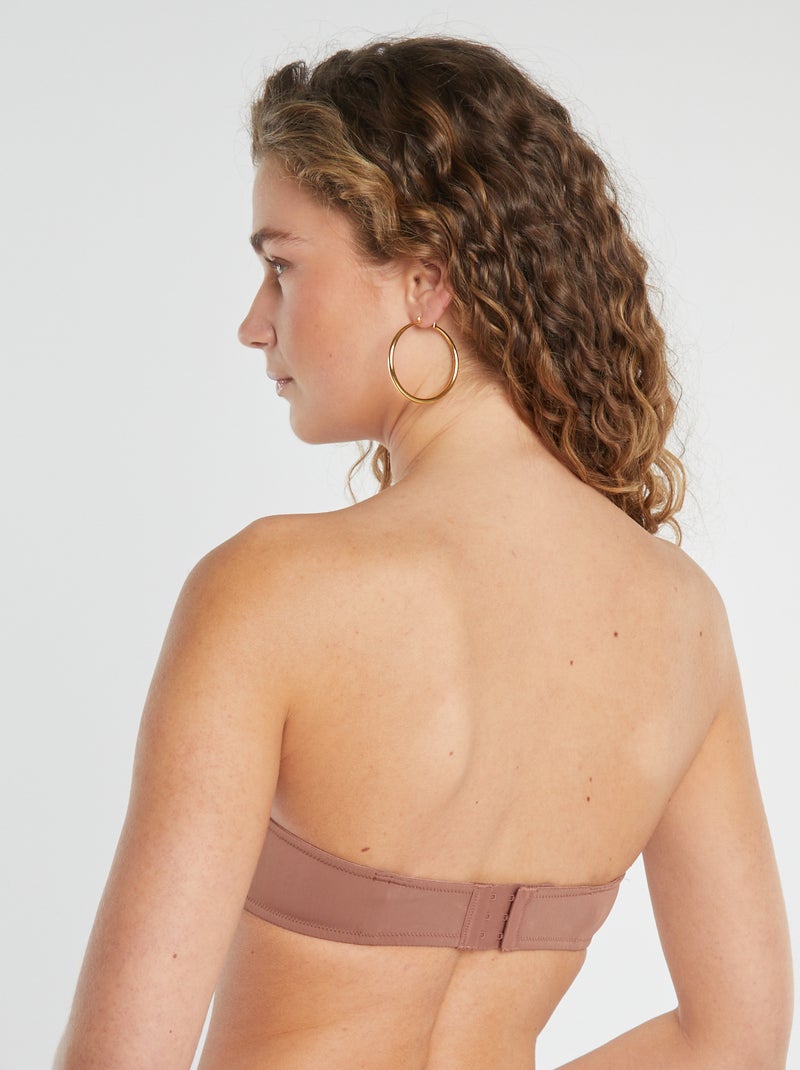Invisible moulded bandeau bra Brown - Kiabi