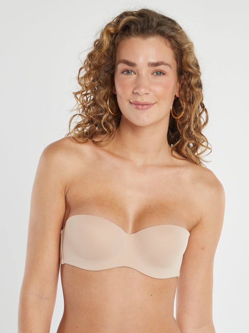 Invisible moulded bandeau bra Pink - Kiabi