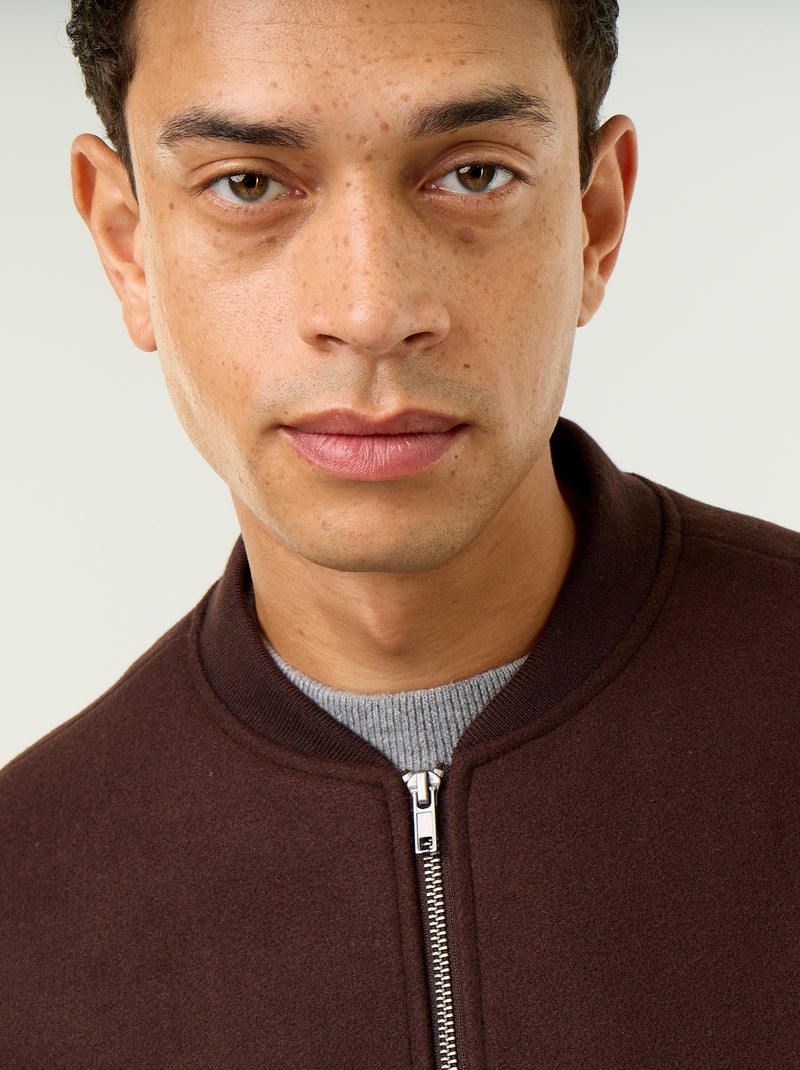 Jacke in Wolloptik Braun - Kiabi