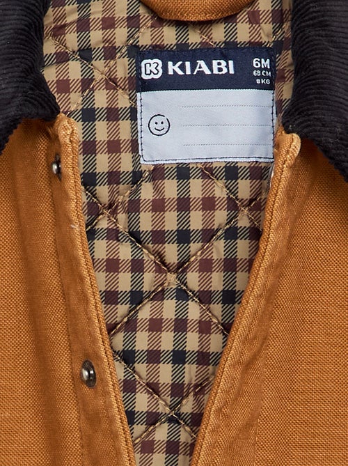 Jacket with contrasting velvet collar - Kiabi