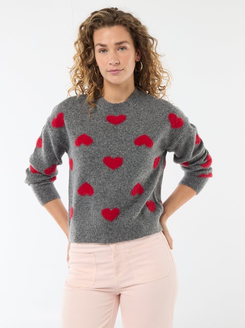 Jacquard Heart Sweater - Kiabi