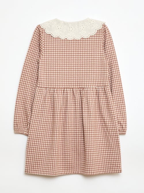 Jacquard Knit Dress with Peter Pan Collar - Kiabi Jacquard Knit Dress with Peter Pan Collar - Kiabi