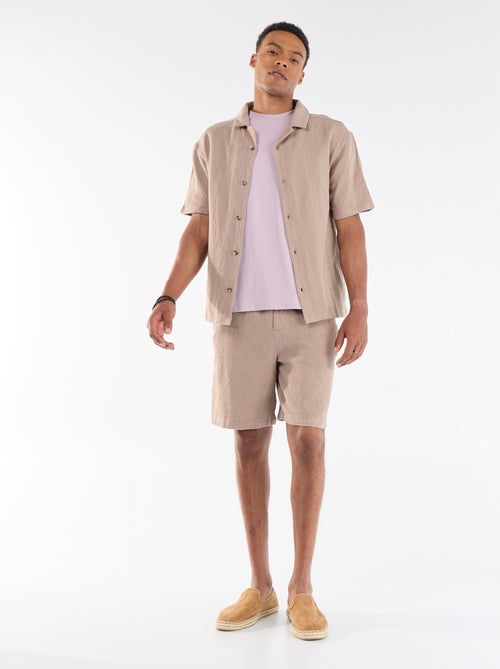 Jacquard Knit Short-Sleeve Shirt - Kiabi