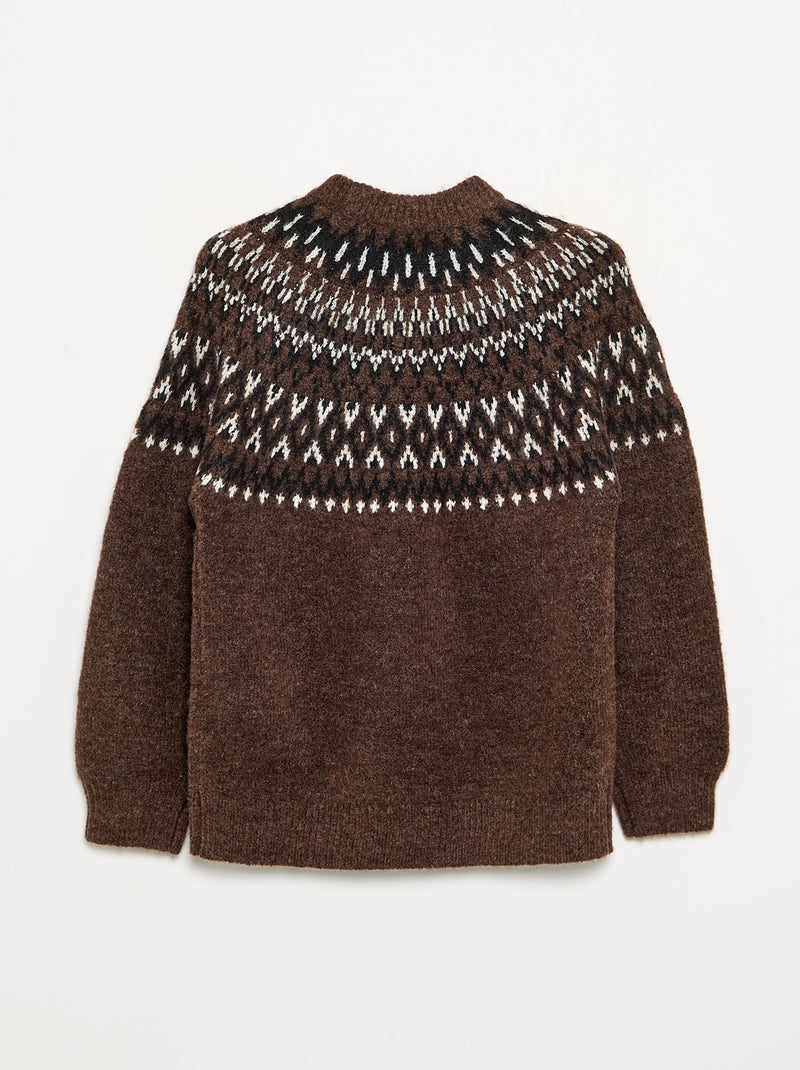 Jacquard sweater Brown - Kiabi