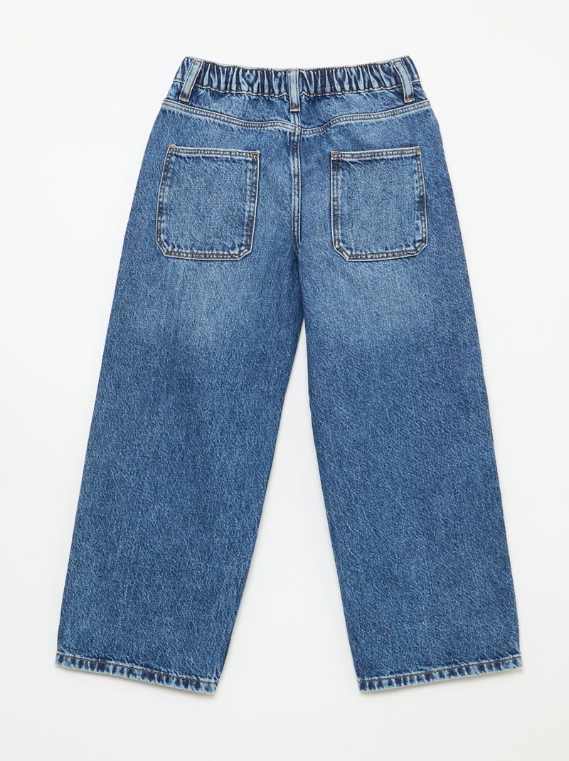 Jean baggy uni 5 poches Bleu - Kiabi