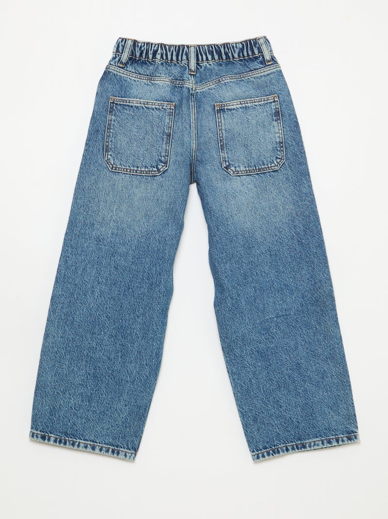 Jean baggy uni 5 poches Bleu - Kiabi